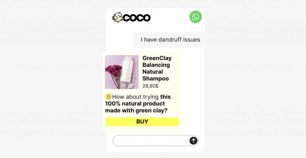 le CoCO disponible sur son site internet pour renvoyer les clients sur un canal VIP Whatsapp.