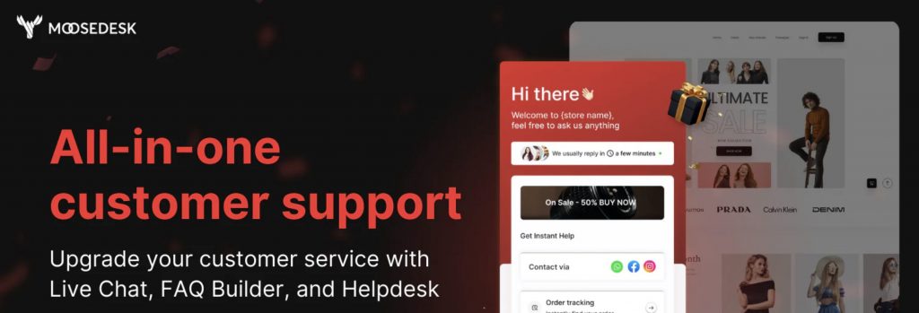 Some screenshoot of Moosedesk about the customer support.