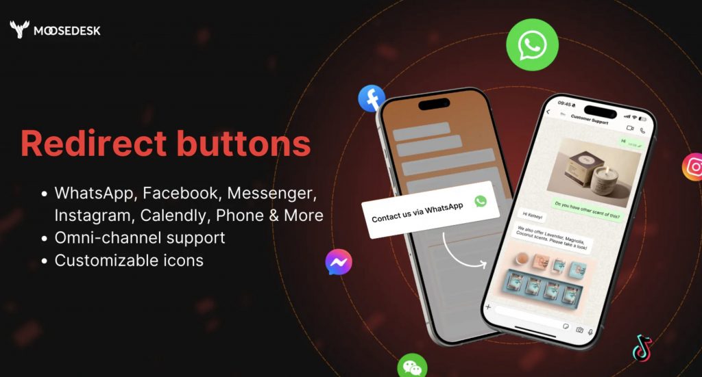 Redirect button of moosedesk