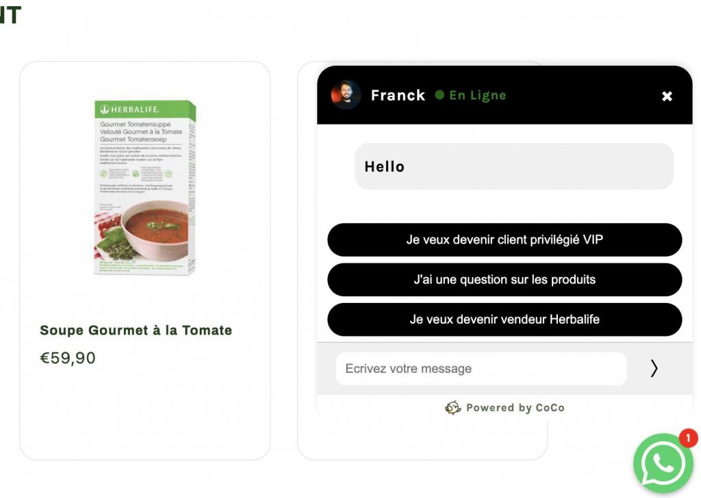 A chatbot bubble of WhatsApp with an AI